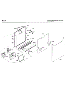 Door parts for Bosch Dishwasher SHE53T52UC/07 from AppliancePartsPros.com