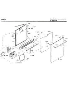Door parts for Bosch Dishwasher SHX68T56UC/09 from AppliancePartsPros.com