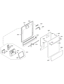 Door parts for Bosch Dishwasher SHX9PT75UC/98 from AppliancePartsPros.com