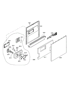 Door Assembly parts for Bosch Dishwasher SHE43C05UC/38 from AppliancePartsPros.com