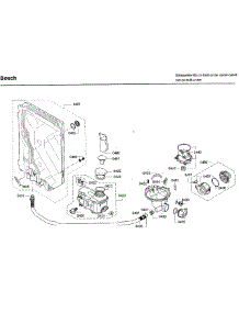 Pump parts for Bosch Dishwasher SGE68U55UC/C9 from AppliancePartsPros.com