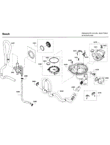 Pump parts for Bosch Dishwasher SHE3AR76UC/22 from AppliancePartsPros.com