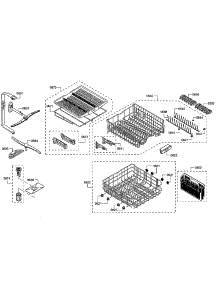 Basket parts for Bosch Dishwasher SHE65T56UC/09 from AppliancePartsPros.com