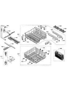 Basket parts for Bosch Dishwasher SHE53TF5UC/09 from AppliancePartsPros.com