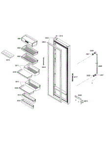 Door 2 parts for Bosch Refrigerator B22CS50SNW/04 from AppliancePartsPros.com
