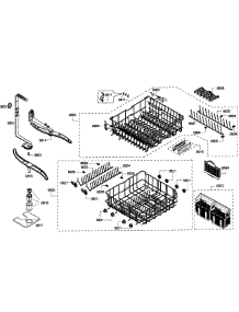 Baskets parts for Bosch Dishwasher SHE55P05UC/58 from AppliancePartsPros.com