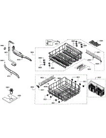 Baskets parts for Bosch Dishwasher SHE43P16UC/61 from AppliancePartsPros.com