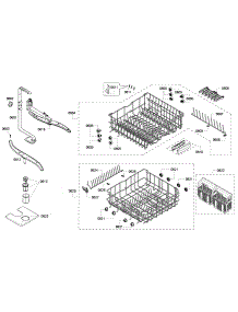 Baskets parts for Bosch Dishwasher SHE43P15UC/60 from AppliancePartsPros.com