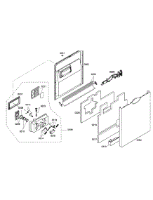 Door Assembly parts for Bosch Dishwasher SHE43M05UC/47 from AppliancePartsPros.com