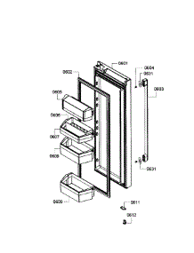 Top Right Door parts for Bosch Refrigerator B26FT80SNS/01 from AppliancePartsPros.com