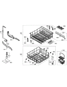 Baskets parts for Bosch Dishwasher SHE43F12UC/61 from AppliancePartsPros.com