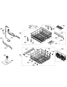 Baskets parts for Bosch Dishwasher SHE43P12UC/64 from AppliancePartsPros.com
