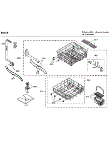 Baskets parts for Bosch Dishwasher SHX33M02UC/43 from AppliancePartsPros.com
