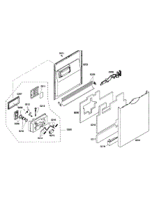Door Assembly parts for Bosch Dishwasher SHE43M06UC/53 from AppliancePartsPros.com