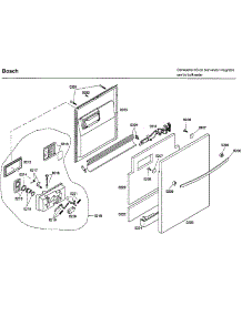 Door parts for Bosch Dishwasher SHX33M02UC/52 from AppliancePartsPros.com