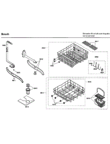 Baskets parts for Bosch Dishwasher SHX33M02UC/52 from AppliancePartsPros.com