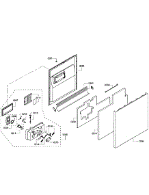 Door Assembly parts for Bosch Dishwasher SHE55C05UC/65 from AppliancePartsPros.com