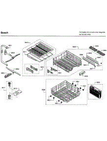 Baskets parts for Bosch Dishwasher SHP65T52UC/09 from AppliancePartsPros.com