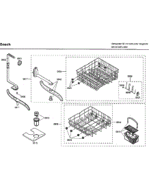 Baskets parts for Bosch Dishwasher SHX33A05UC/46 from AppliancePartsPros.com