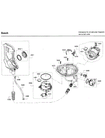 Pump parts for Bosch Dishwasher SHP65T56UC/09 from AppliancePartsPros.com