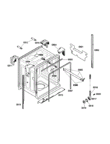 Cabinet parts for Bosch Dishwasher SHE33M06UC/53 from AppliancePartsPros.com