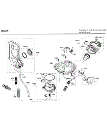Pump parts for Bosch Dishwasher SHE53T56UC/09 from AppliancePartsPros.com