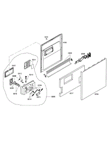 Door Assembly parts for Bosch Dishwasher SHE43C05UC/46 from AppliancePartsPros.com