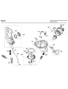 Pump parts for Bosch Dishwasher SHE53T52UC/09 from AppliancePartsPros.com