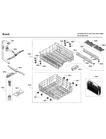 Rack parts for Bosch Dishwasher SHE53T52UC/09 from AppliancePartsPros.com