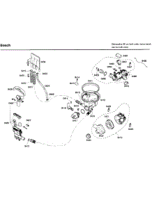 Pump parts for Bosch Dishwasher SHE99C05UC/48 from AppliancePartsPros.com