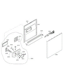 Door Assembly parts for Bosch Dishwasher SHE43C06UC/18 from AppliancePartsPros.com