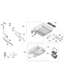 Baskets parts for Bosch Dishwasher SHE43F06UC/50 from AppliancePartsPros.com