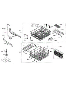 Baskets Assembly parts for Bosch Dishwasher SHE65P06UC/53 from AppliancePartsPros.com