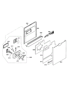 Door Assembly parts for Bosch Dishwasher SHE43F16UC/58 from AppliancePartsPros.com