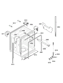 Cabinet parts for Bosch Dishwasher SHE43F06UC/53 from AppliancePartsPros.com