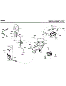 Pump parts for Bosch Dishwasher SHV68P03UC/58 from AppliancePartsPros.com
