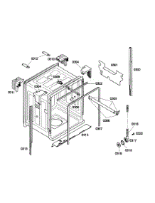 Cabinet parts for Bosch Dishwasher SHE33M05UC/53 from AppliancePartsPros.com