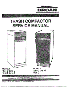 Trash Compactor parts for Broan Compactor 1051-D THRU G from AppliancePartsPros.com