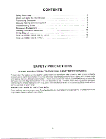 Contents  /  Precautions parts for Broan Compactor 1170-D from AppliancePartsPros.com
