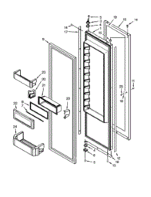 Ref Door parts for Dacor Refrigerator DYF42BIWS00 from AppliancePartsPros.com