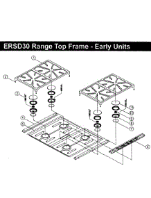 Top Frame 1 parts for Dacor Range ERSD30LPH from AppliancePartsPros.com