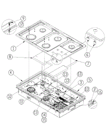Upper Assembly parts for Dacor Cooktop RGC365BLPH from AppliancePartsPros.com