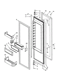 Right Door parts for Dacor Refrigerator EF42DBSS from AppliancePartsPros.com