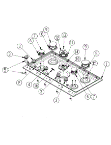 Topframe parts for Dacor Cooktop DCT365SNGH from AppliancePartsPros.com