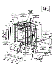 Cabinet parts for Dacor Dishwasher MDW24S from AppliancePartsPros.com