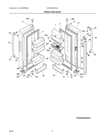 03 - Fresh Food Door parts for Electrolux Refrigerator E23BC68JPSAA from AppliancePartsPros.com