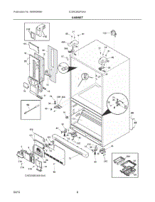 04 - Cabinet parts for Electrolux Refrigerator E23BC68JPSAA from AppliancePartsPros.com