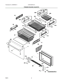 02 - Freezer Drawer, Baskets parts for Electrolux Refrigerator E23BC68JPSCA from AppliancePartsPros.com