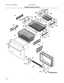 02 - Freezer Drawer, Baskets parts for Electrolux Refrigerator E23BC68JPSDA from AppliancePartsPros.com