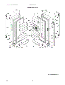 03 - Fresh Food Door parts for Electrolux Refrigerator E23BC68JPSGA from AppliancePartsPros.com